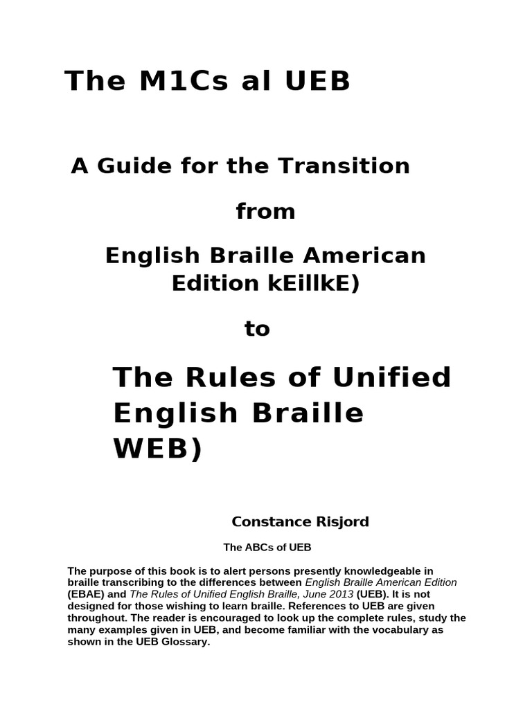 Transitioning to Unified English Braille | PDF | Bracket | Punctuation