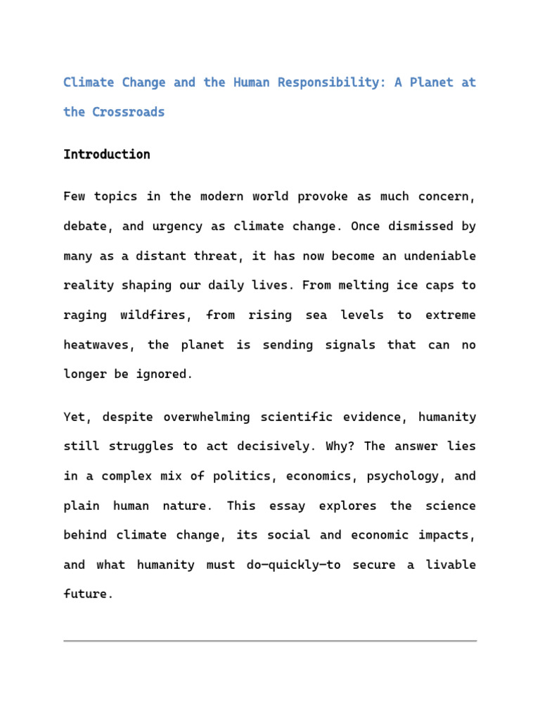 Human Impact on Climate Change Explained | PDF | Climate Change ...