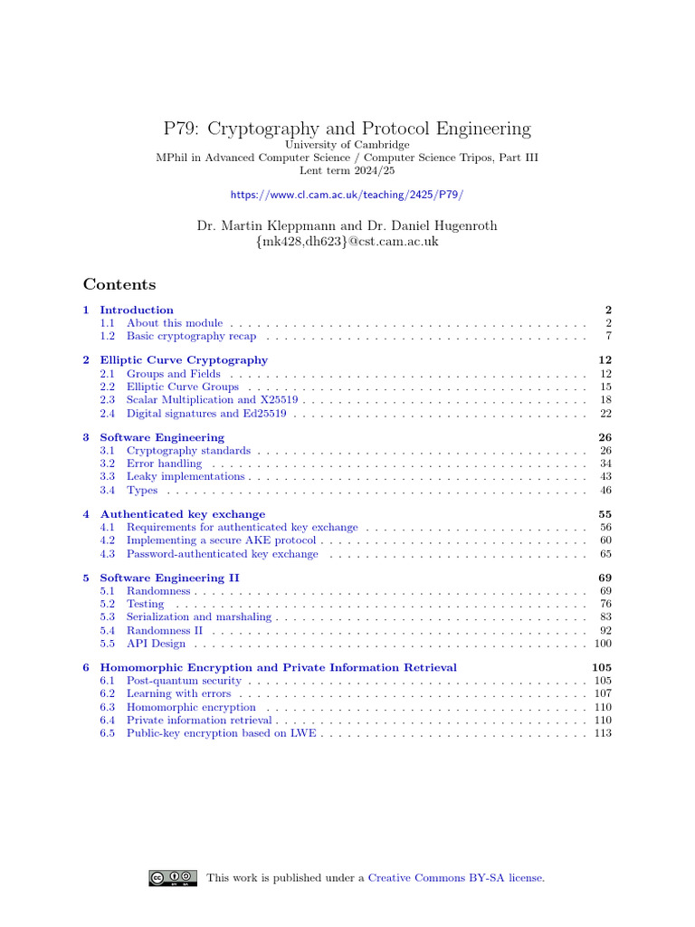 Cryptography and Protocol Engineering Module | PDF | Field (Mathematics ...