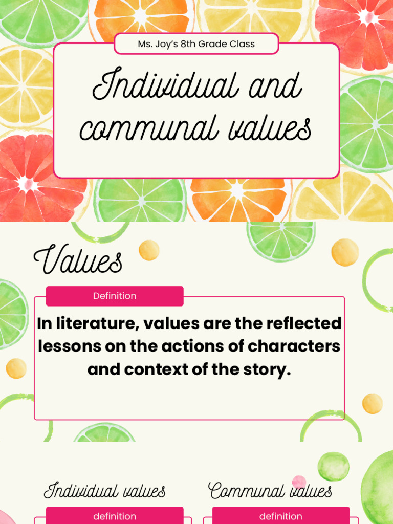 Understanding Individual and Communal Values | PDF | Value (Ethics ...