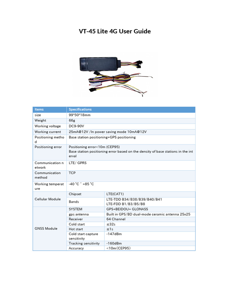 VT-45 Lite 4G User Guide Overview | PDF