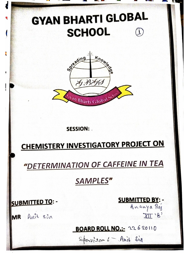 Project - 2 (Caffein in Tea & Coffee) | PDF