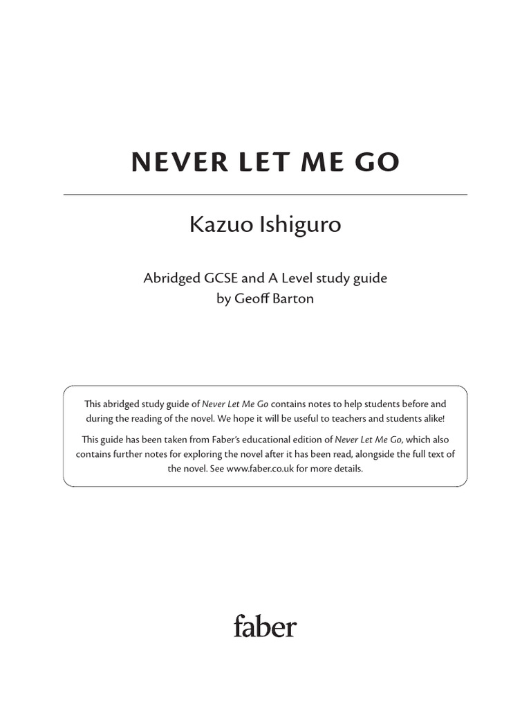 Abridged Study Guide for Never Let Me Go | PDF