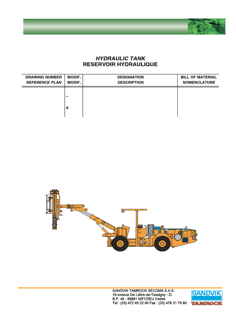 Sandvik Tamrock Axera 5 Tank Parts List | PDF | Hydraulics | Gas ...