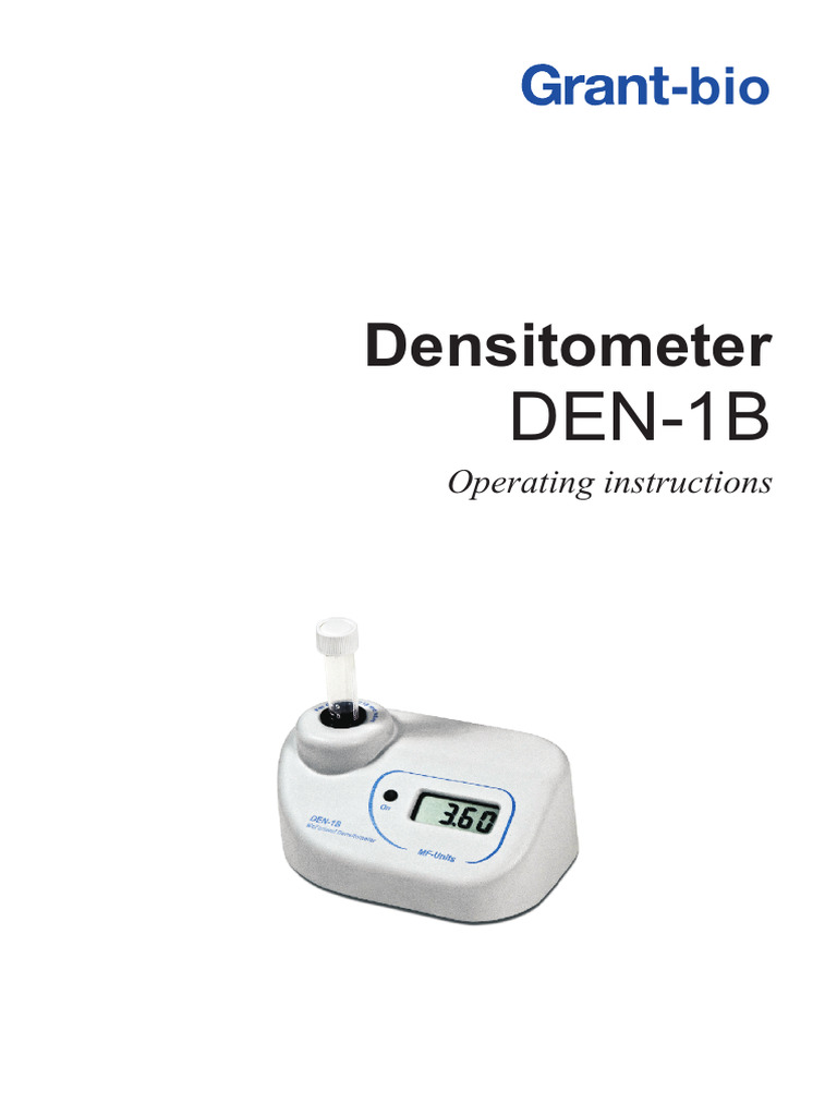 DEN-1B Densitometer Operating Guide | PDF | Power Supply | Bacteria