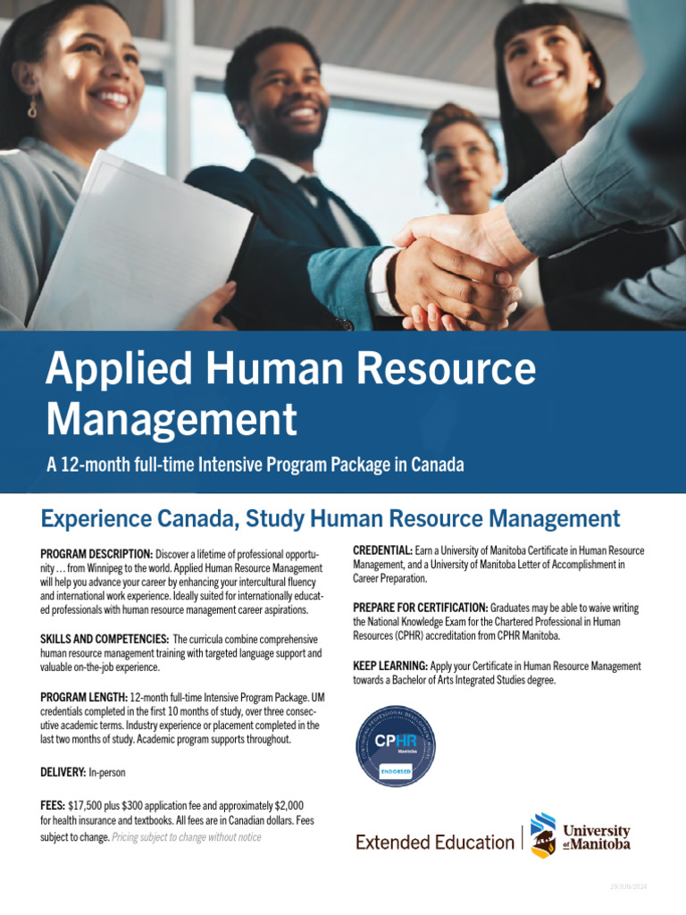 Applied HR Management Program in Canada | PDF | Human Resource ...