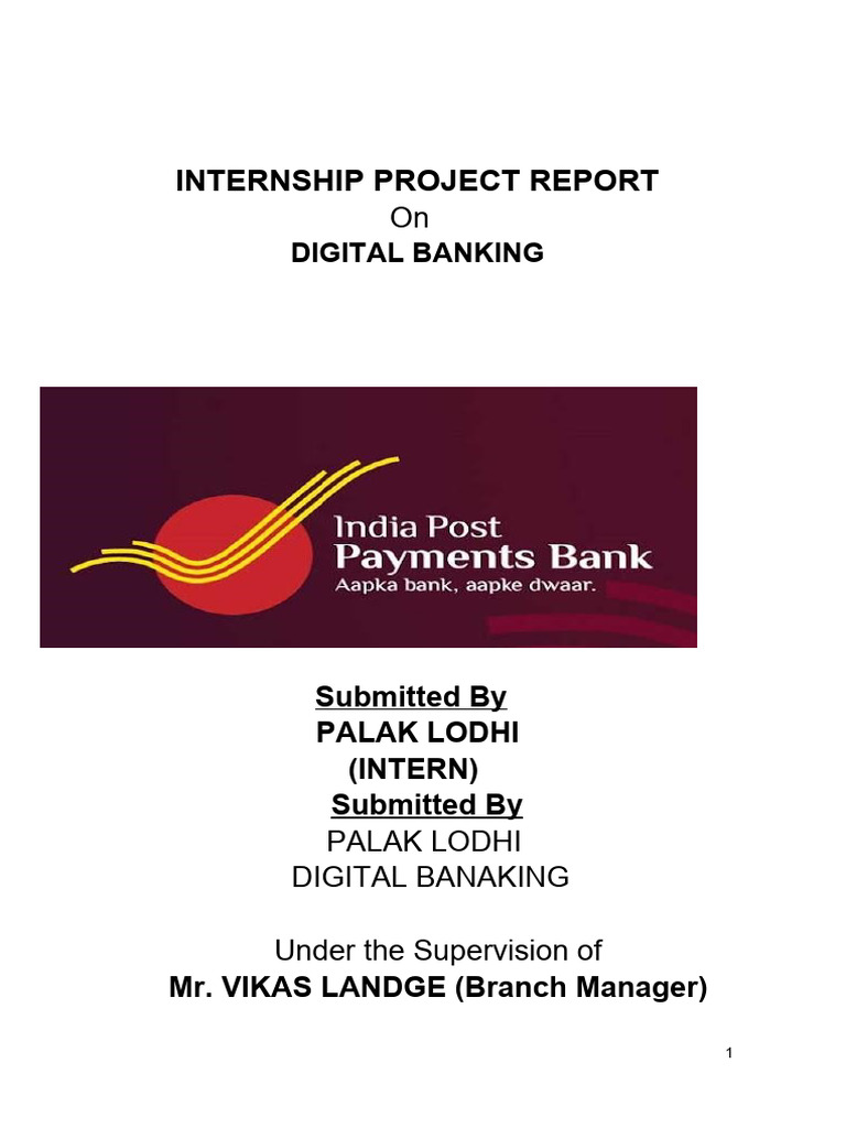 Digital Banking Internship Report at IPPB | PDF | Debit Card | Credit Card