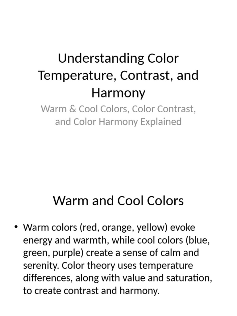 Color Temperature Contrast Harmony | PDF