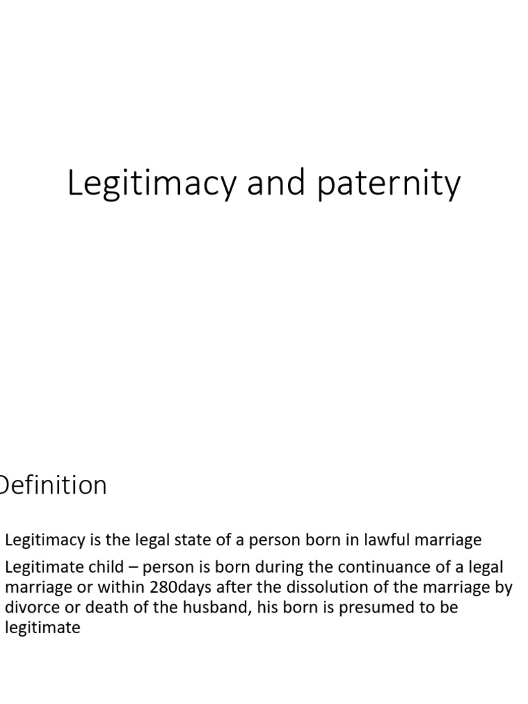 Legitimacy and Paternity Explained | PDF