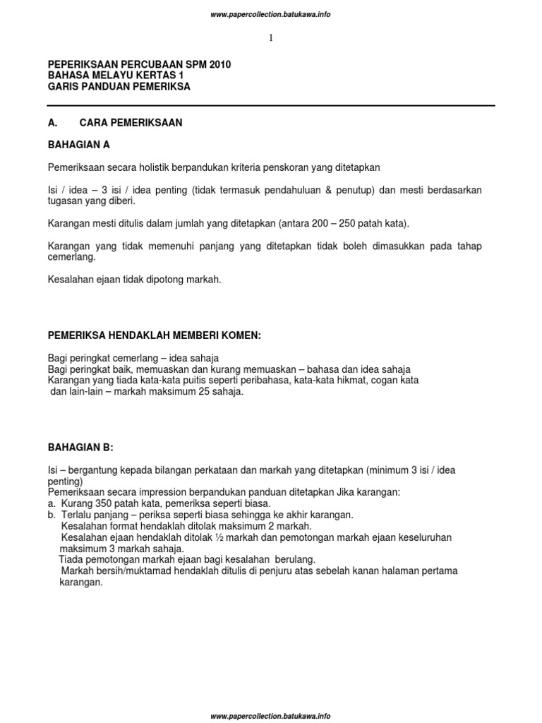 Pemarkahan Bm Spm Pdf