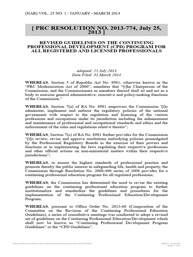 13 Resolution No. 2013-774 Series of 2013 | PDF | Professional ...