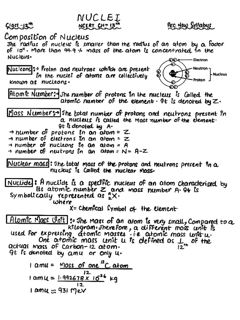 Best Notes On Nucleus | PDF