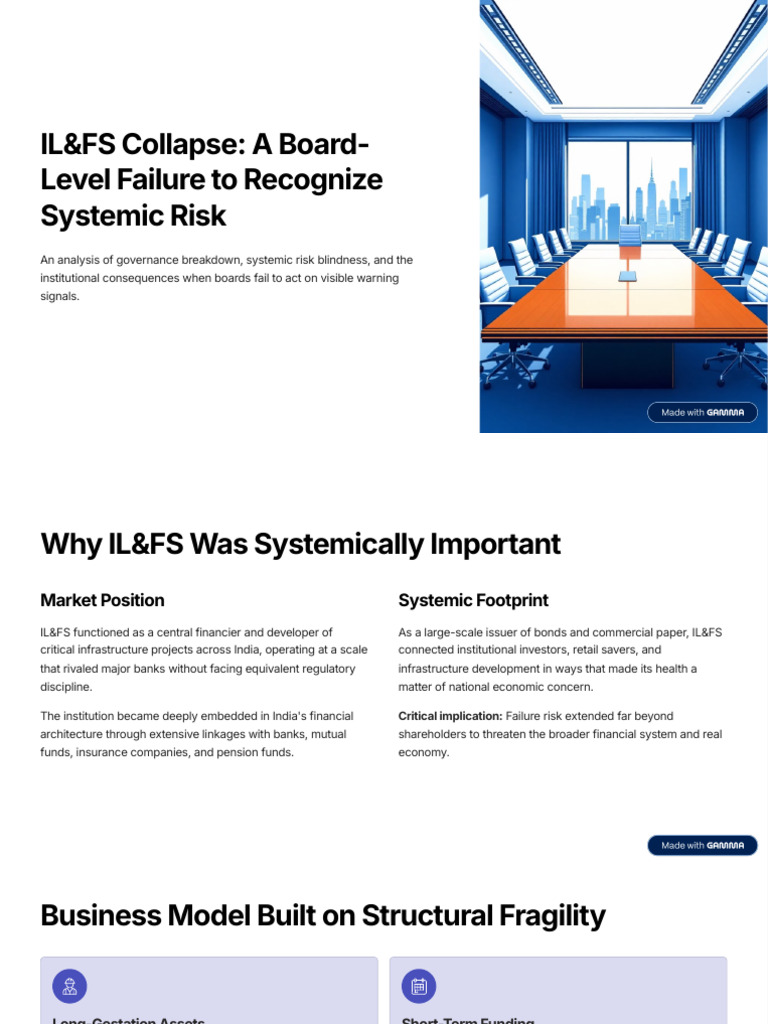 IL&FS Collapse: Governance Failures Unveiled | PDF | Risk | Systemic Risk