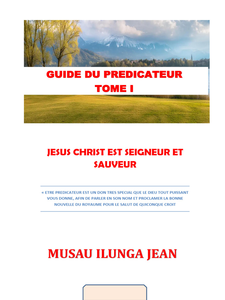 Guide du Prédicateur : Évangile et Mission | PDF | Jésus | Saint-Esprit