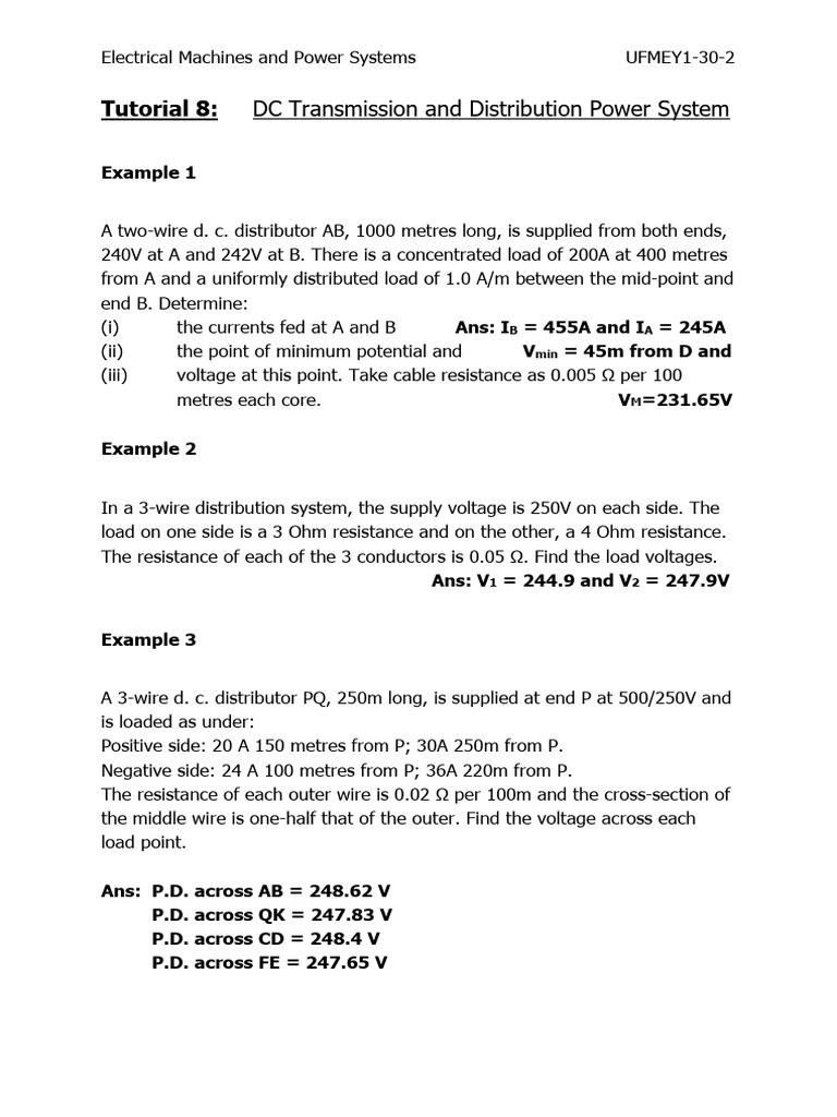DC Transmission System Analysis Examples | PDF | Voltage | Electronic ...