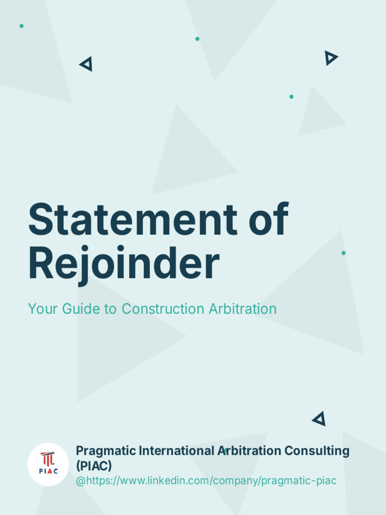 Construction Arbitration Rejoinder Guide | PDF