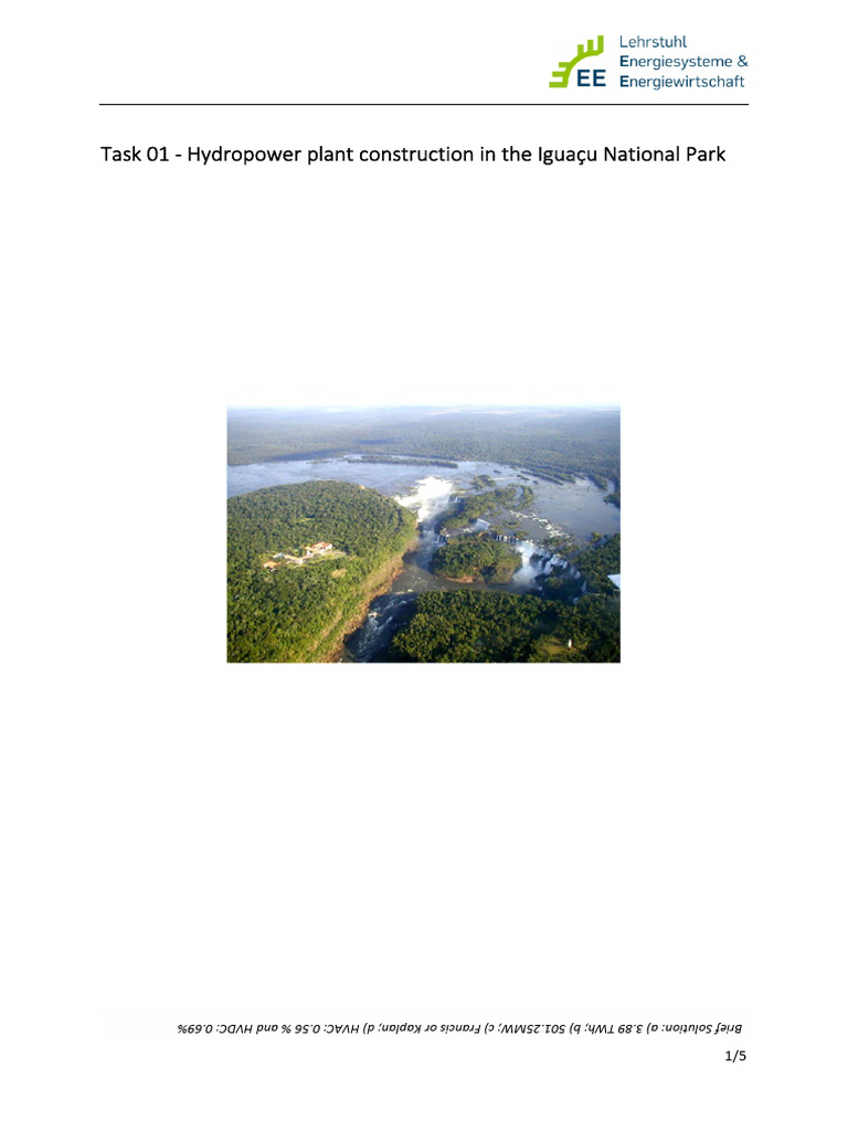 RES Exercise 1 Hydropower | PDF | Power Station | Hydroelectricity