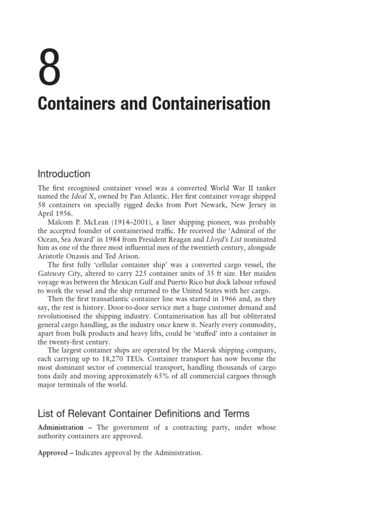 History and Terms of Containerisation | PDF | Containerization | Cargo