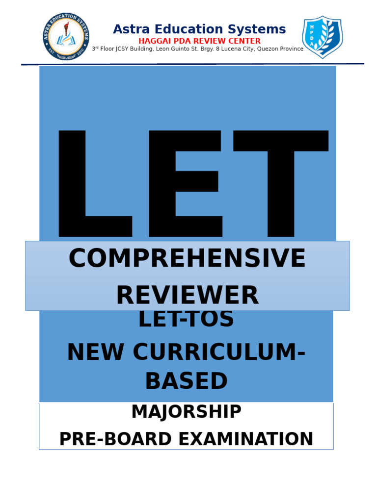 LET Comprehensive Reviewer Guide | PDF | Philippines | Supreme Court Of ...