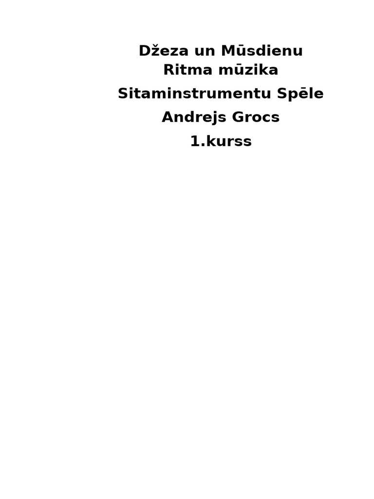Džeza Un Mūsdienu Ritma Mūzika Sitaminstrumentu Spēle Andrejs Grocs 1 ...