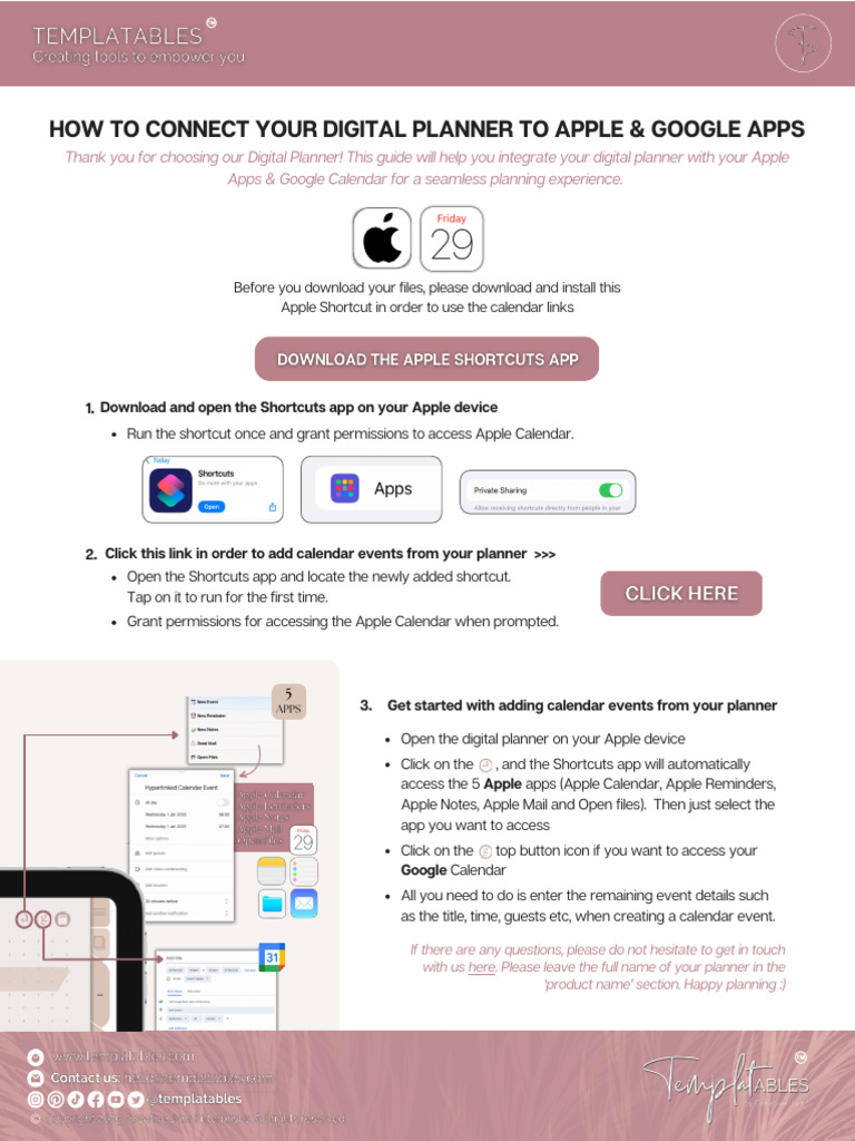 Connect Digital Planner to Apple & Google | PDF | Operating System ...