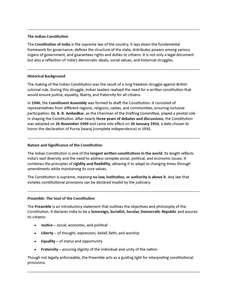 Overview of the Indian Constitution | PDF | Constitution | Democracy