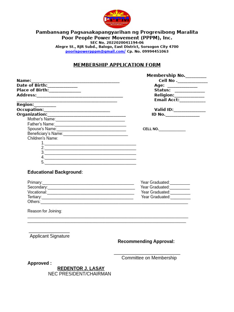 PPPM Mem Form | PDF | Chess Theory | Chess