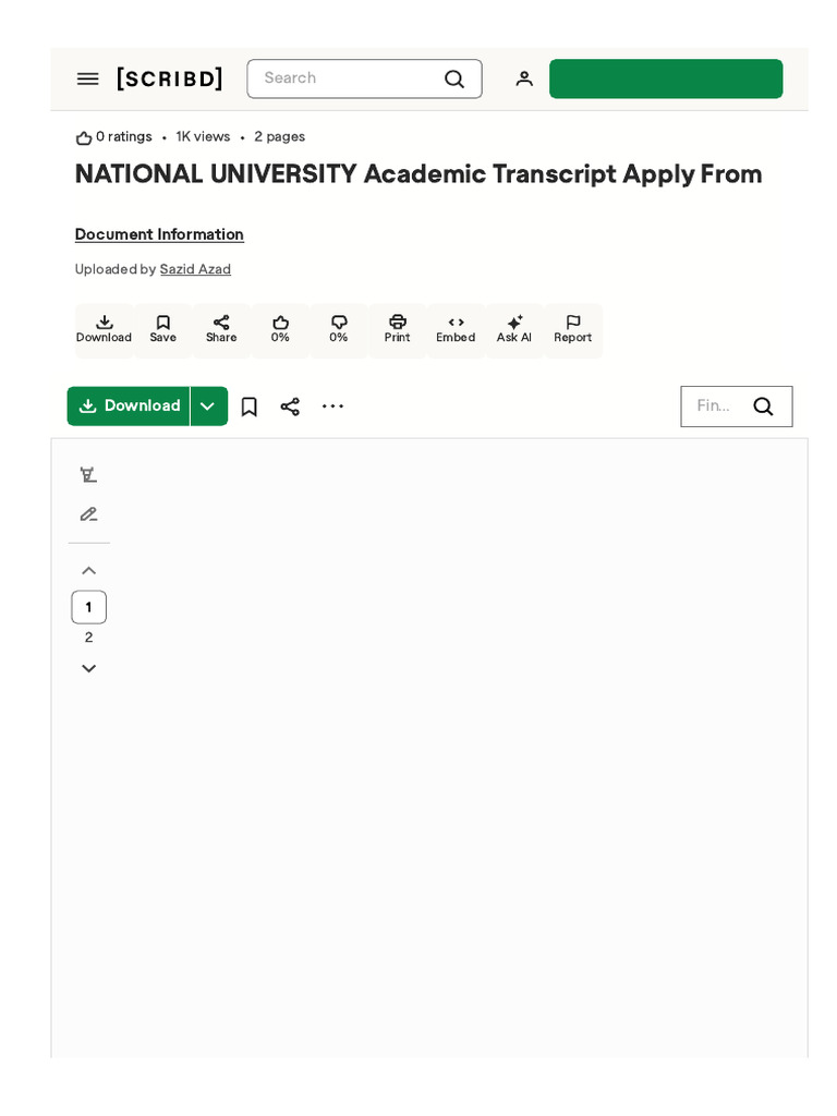 National University Transcript Application | PDF