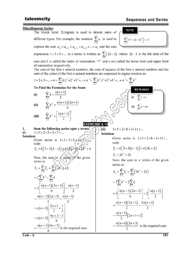 1st Year Math EX-6.10 Notes | PDF