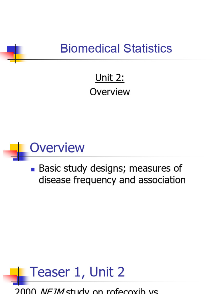 Biomedical Statistics - Unit2 - Final | PDF | Cohort Study | Odds Ratio