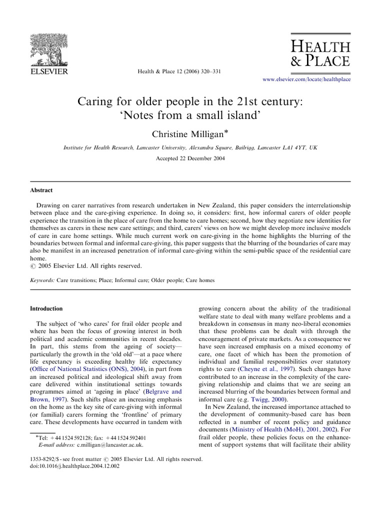 Caregiving Transitions for Older Adults | PDF | Caregiver | Qualitative ...