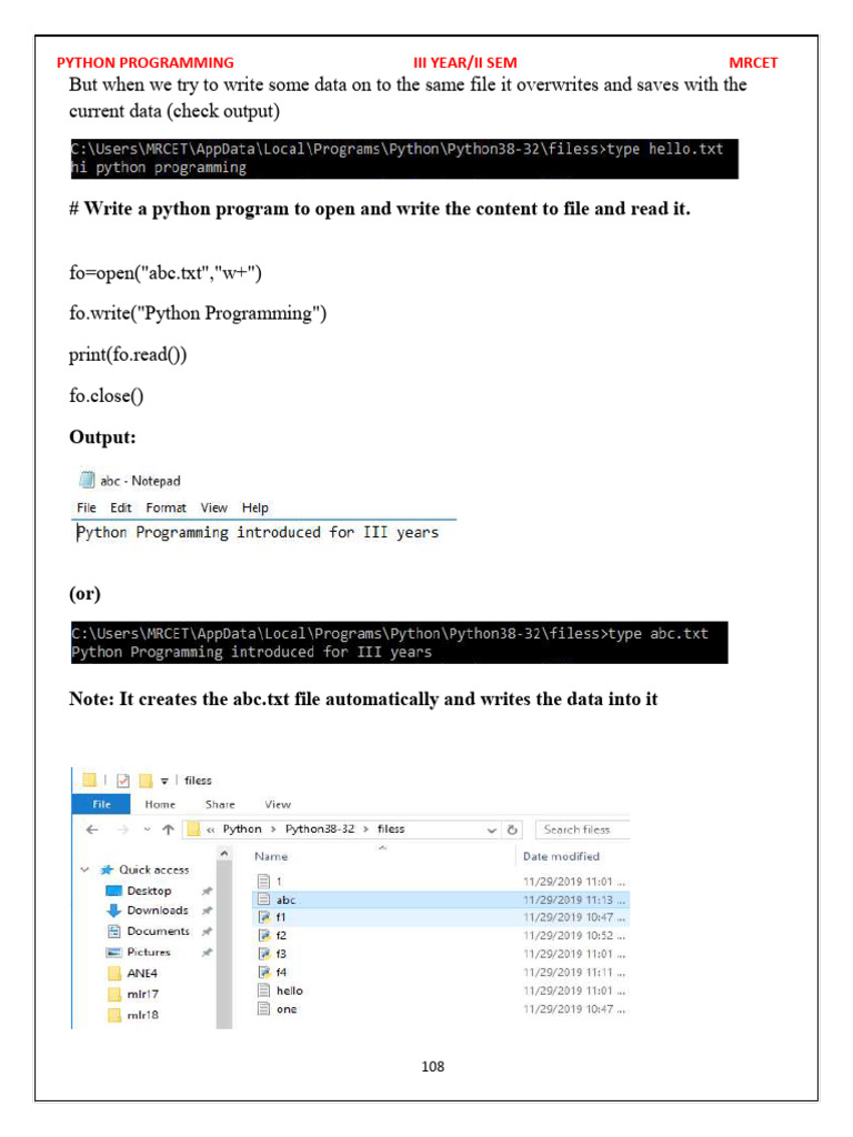 Python File Handling and Exceptions | PDF | Parameter (Computer ...