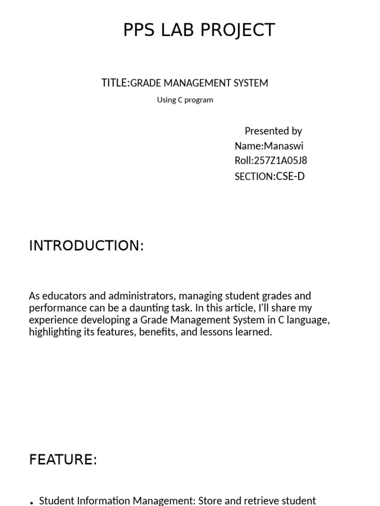 Pps Lab Project | PDF