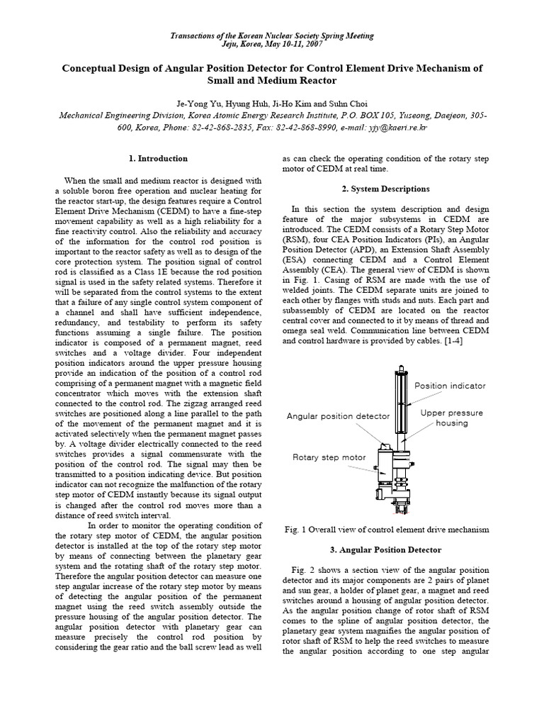 Conceptual Design of Angular Position Detector for Control Element ...