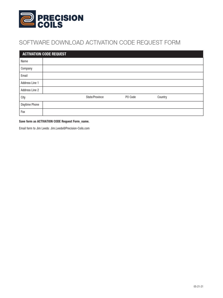 Activation Code Request Form | PDF