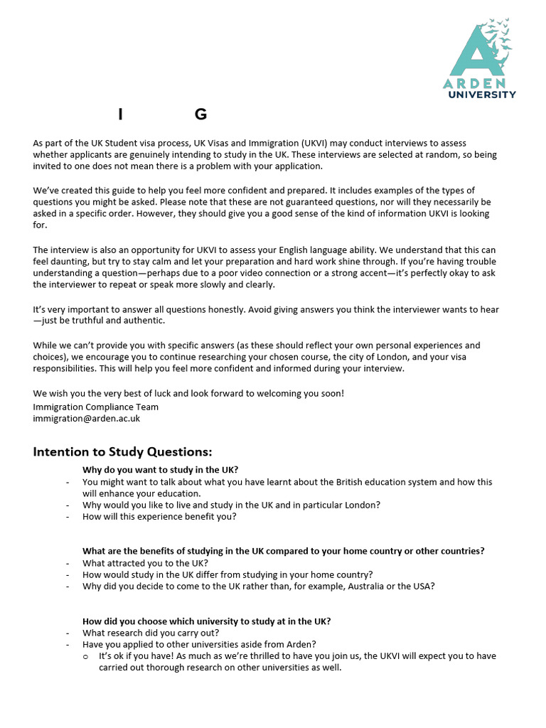 UK Student Visa Interview Preparation Guide | PDF | Cost Of Living ...