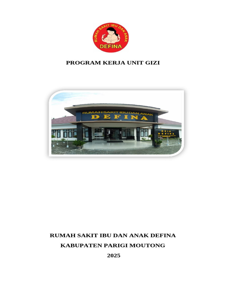 Program Kerja Gizi RSIA Defina 2025 | PDF