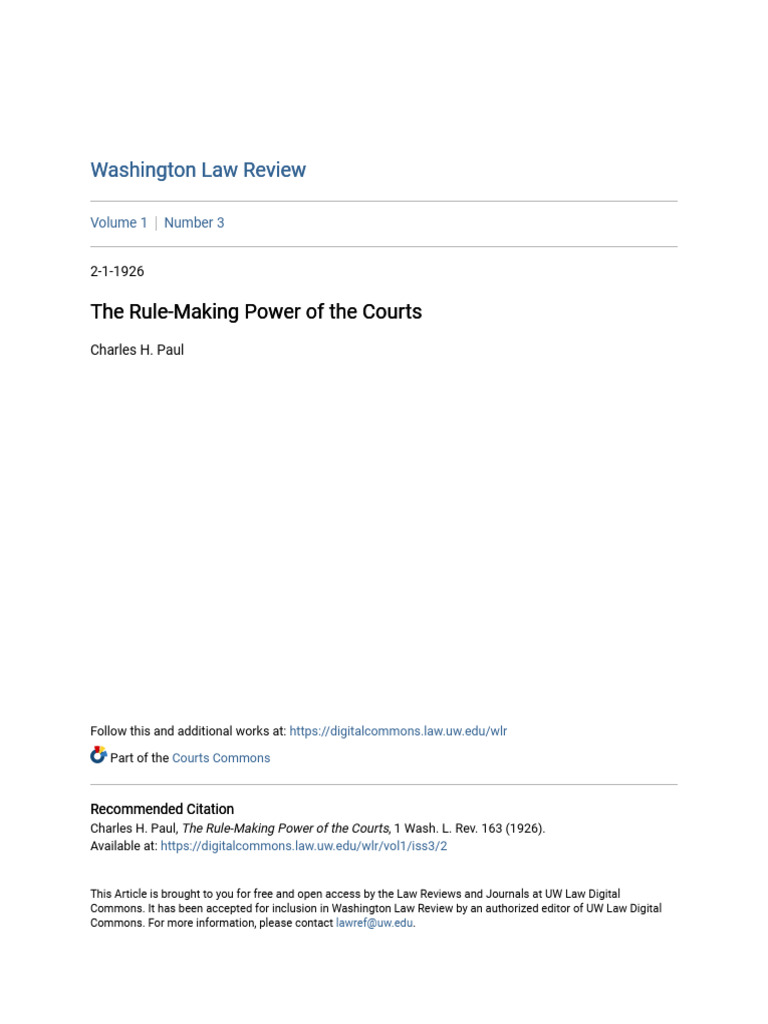 Court Rule-Making Power Explained | PDF | Supreme Court Of The United ...