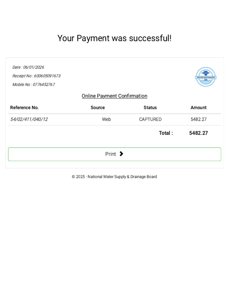 Online Payment Confirmation Receipt | PDF