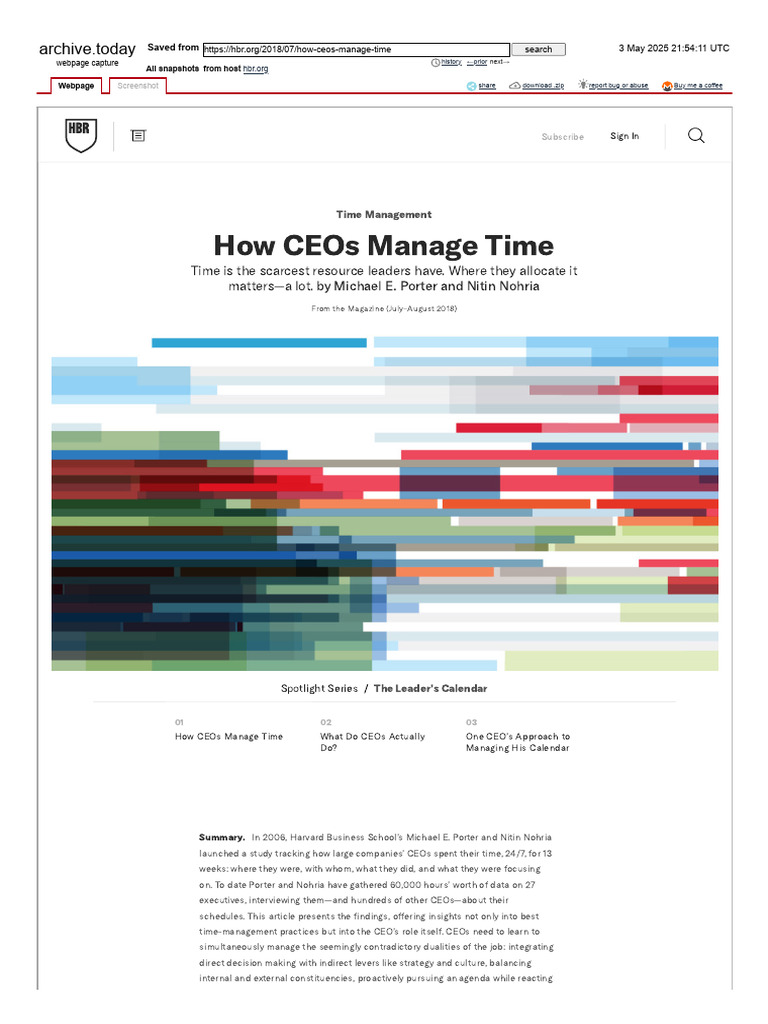 How CEOs Effectively Manage Time | PDF | Leadership | Chief Executive ...