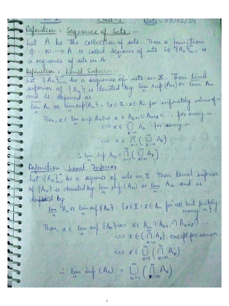 Real Analysis II Unit 1 . | PDF