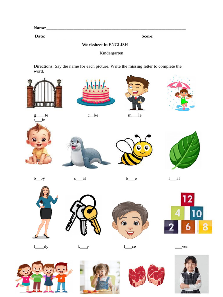 Kindergarten Missing Letter Worksheet | PDF