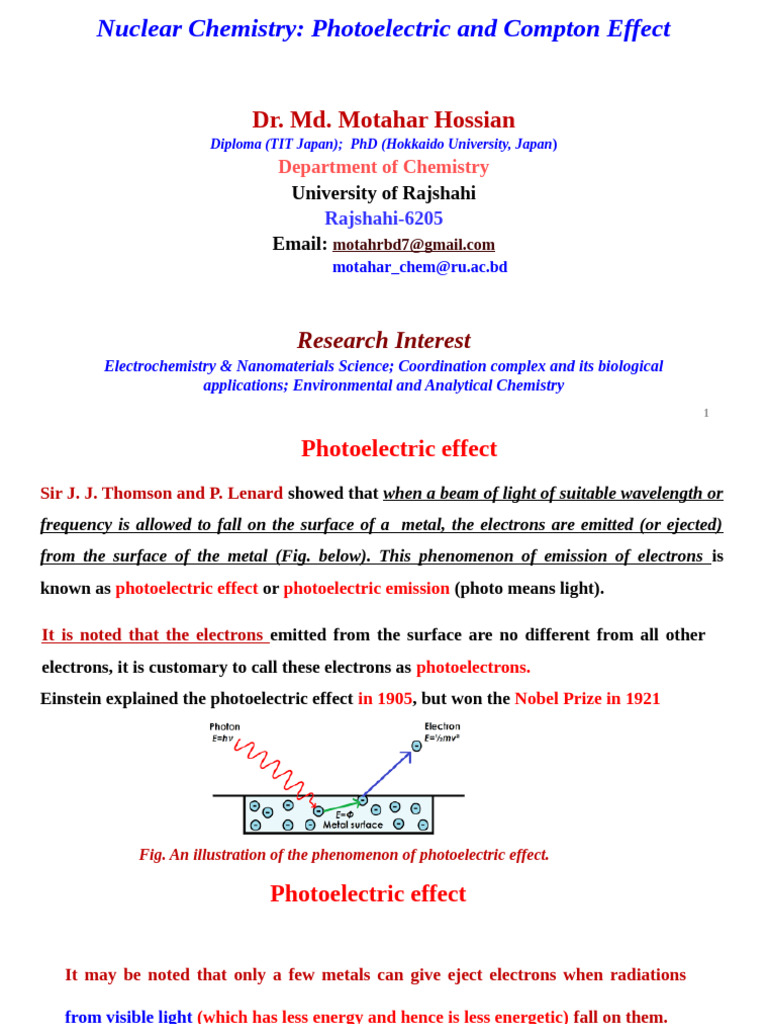 6 Lecture Photelectric and Compton Effect | PDF | Photoelectric Effect ...