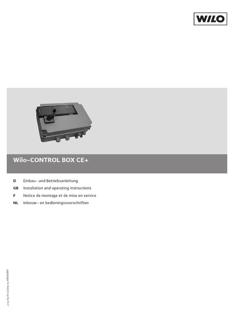 Wilo Control Box CE+ Installation Guide | PDF | Relay | Safety