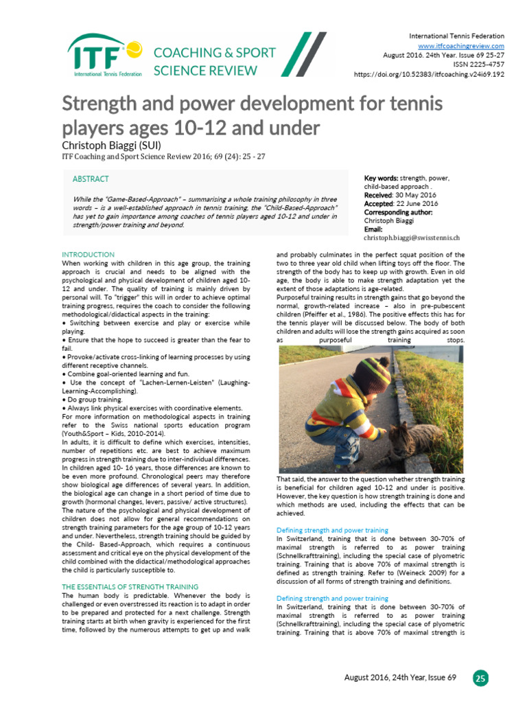 Strength Training for Young Tennis Players | PDF | Strength Training