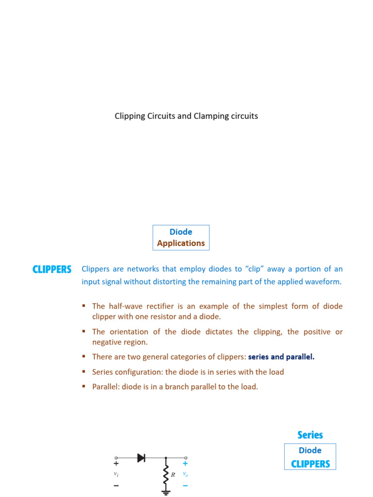 4 Clipping and Clamping | PDF | Electricity | Electrical Engineering