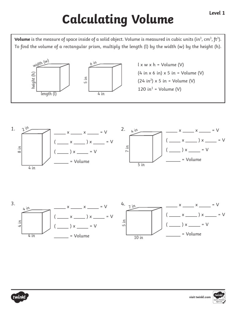 Volume Calculation for Rectangular Prisms | PDF | Volume | Length