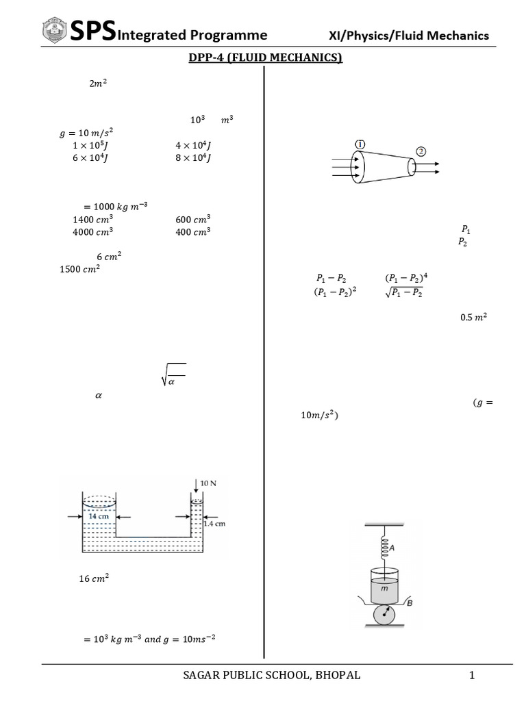 Fluid Mechanics Practice Problems | PDF | Pressure | Buoyancy
