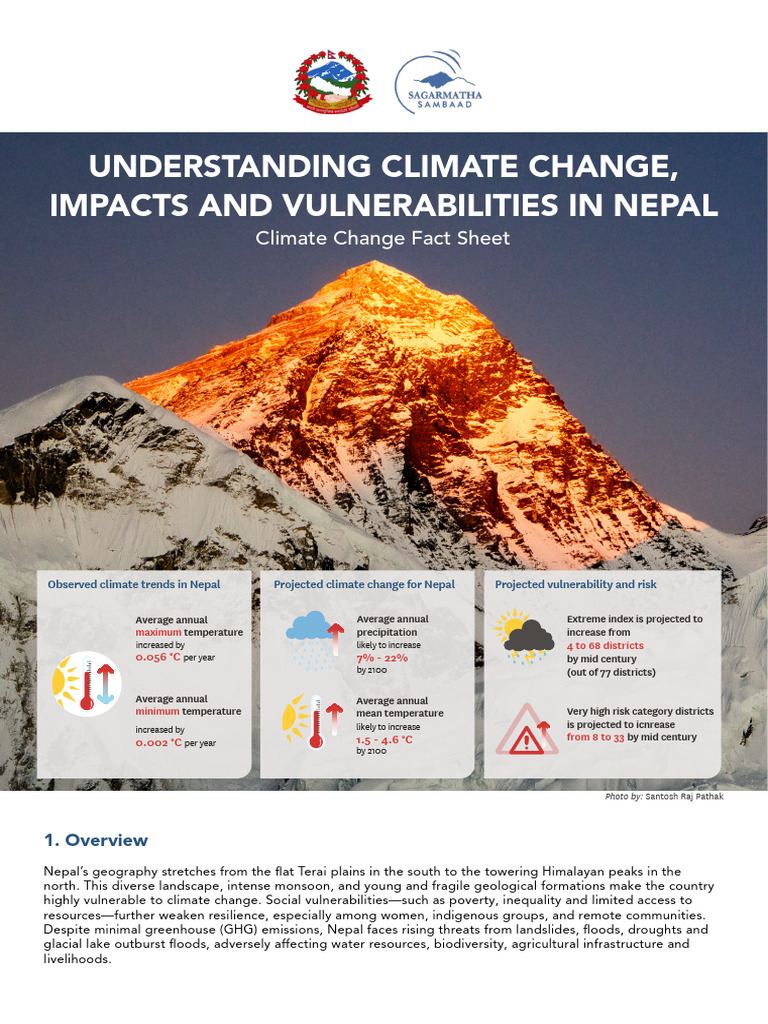 Climate Change Impact Projections for Nepal | PDF | Climate Change ...