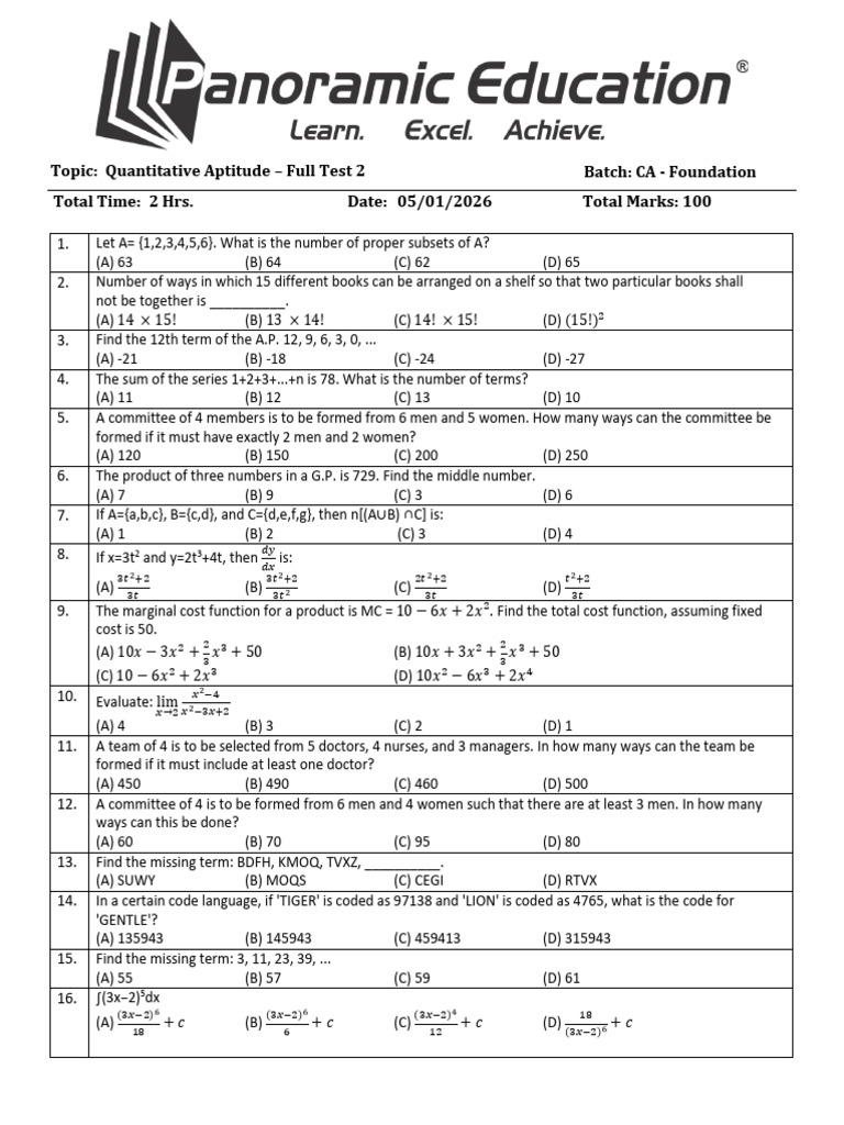 Quantitative Aptitude Test Questions | PDF | Interest | Variance